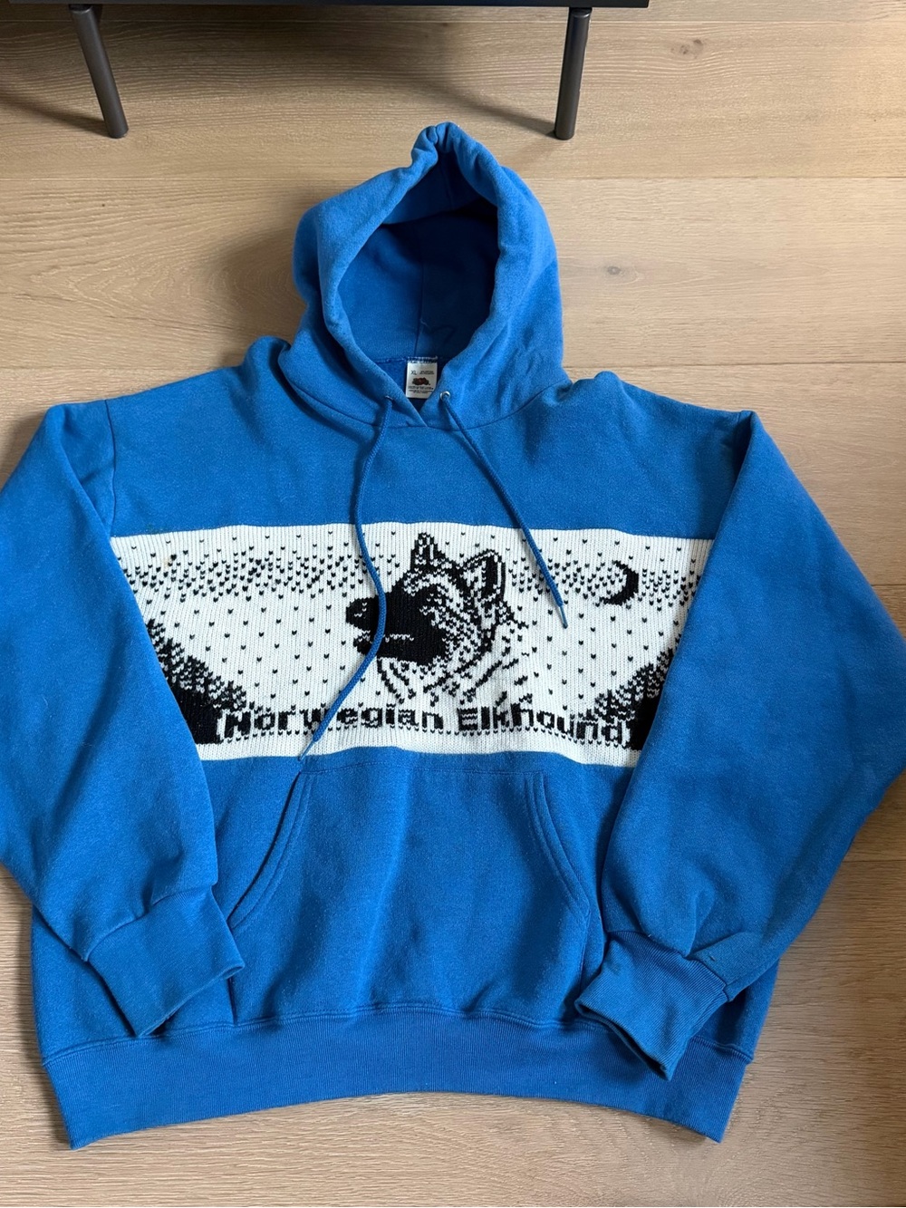 Fruit of the Loom Blue Norwegian Elk Hound Graphic Hoodie